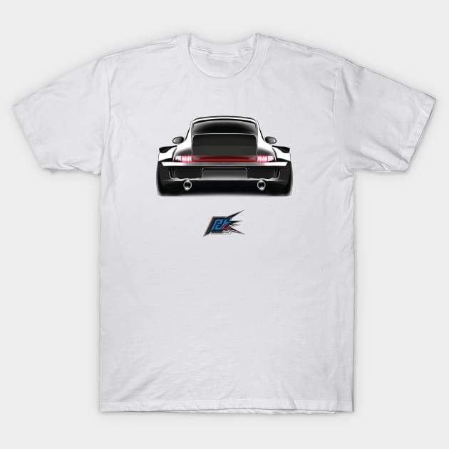 porsche 911 rwb black T-Shirt by naquash